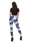 Denim Blue Abstract Leggings