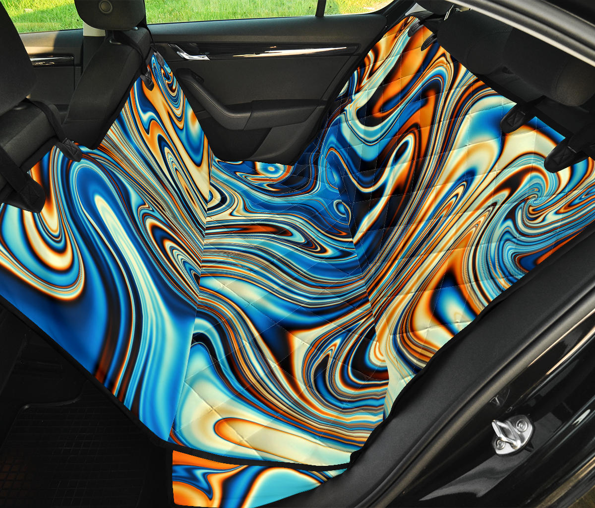 Colorful Abstract Car Back Seat Pet Cover