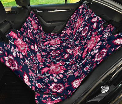 Pink Red Flowers Car Back Seat Pet Cover