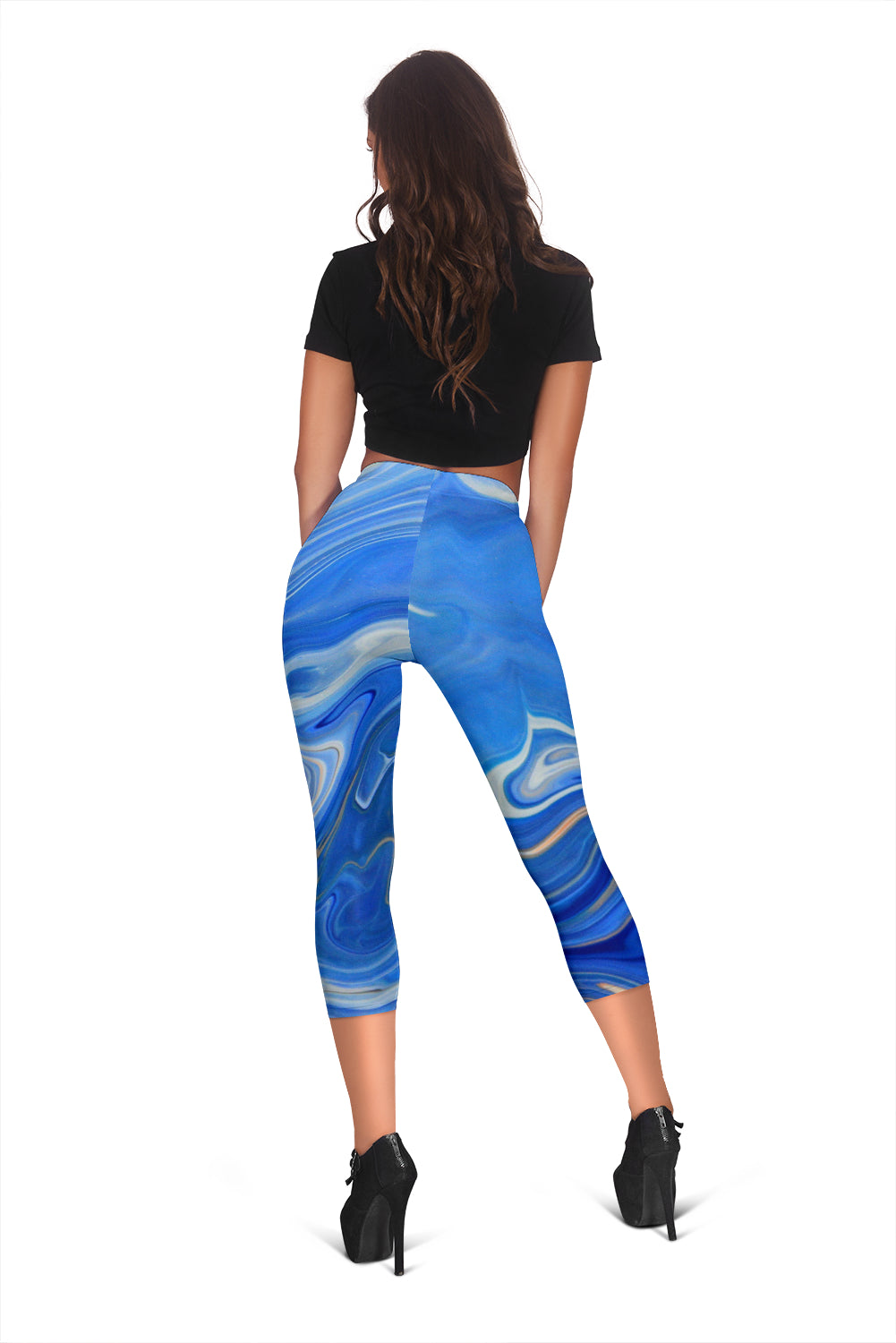 Blue Marble Capri Leggings