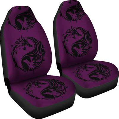 Purple Yin Yang Dragons Car Seat Covers