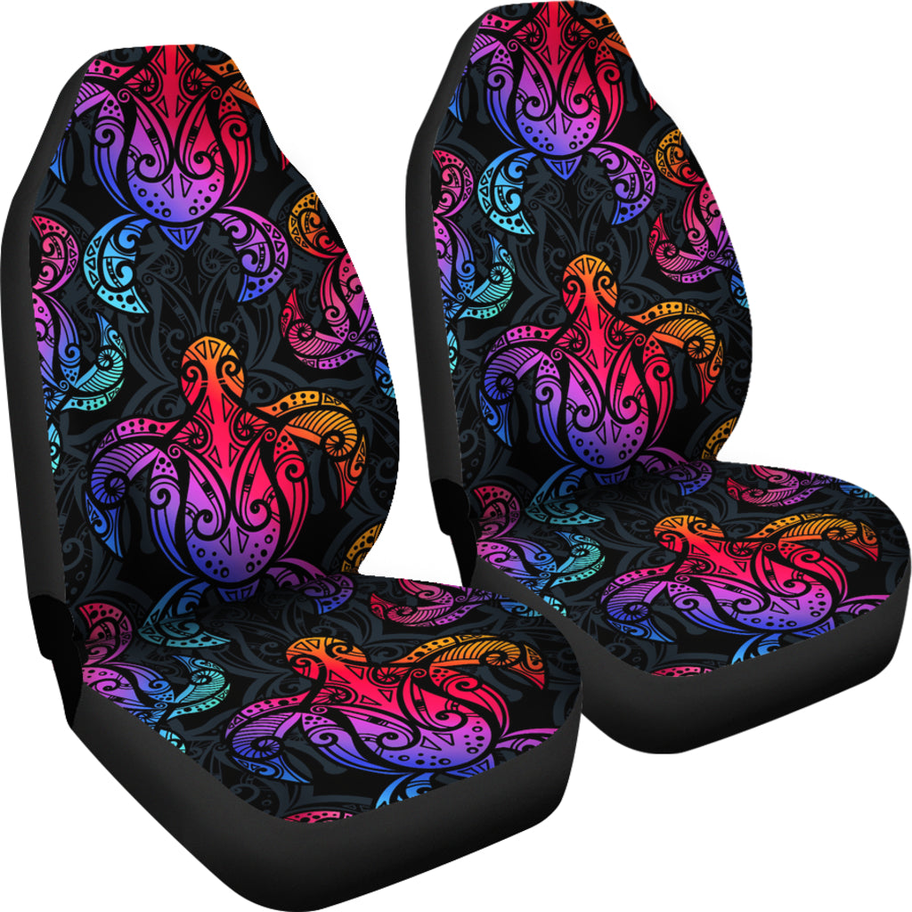 Colorful Tribal Maori Turtle Car Seat Covers