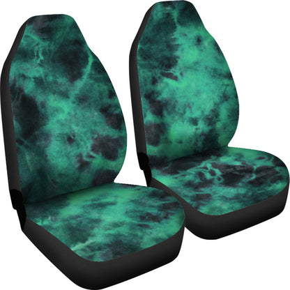 Green Tie Dye Print Grunge Car Seat Covers