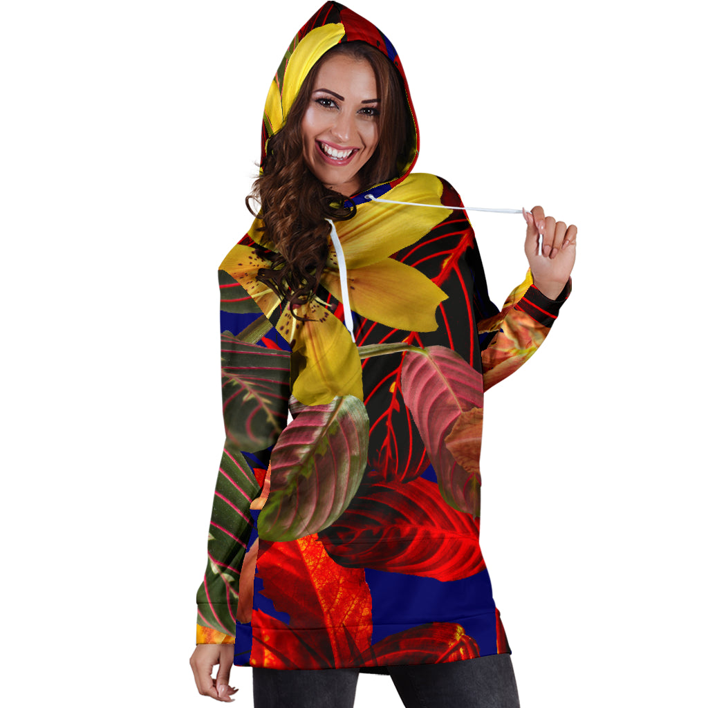 Colorful Flowers Womens Hoodie Dress