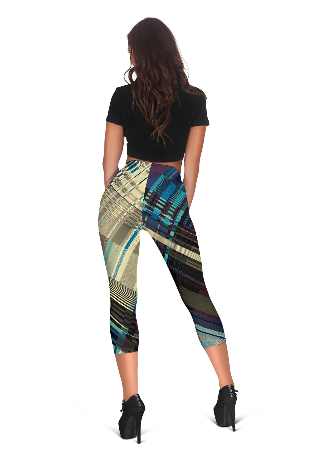 Diagonal Abstract Capri Leggings
