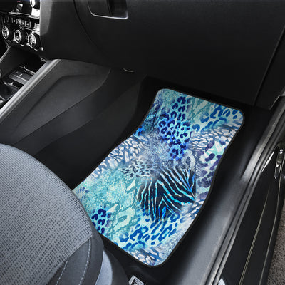 Blue Animal Print Car Floor Mats