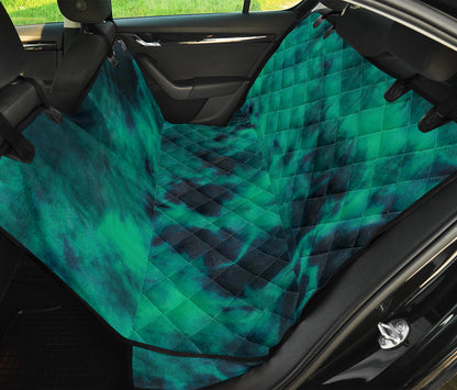 Green Tie Dye Print Grunge Car Back Seat Pet Cover