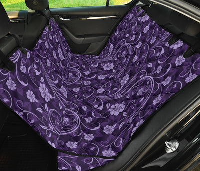 Purple Floral Car Back Seat Pet Cover