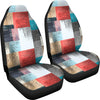 Red White Abstract Blocks Car Seat Covers