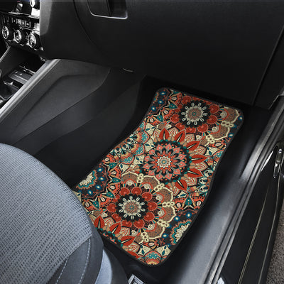 Brown Mandalas Car Floor Mats