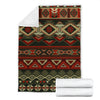 Red & Brown Boho Aztec Blanket