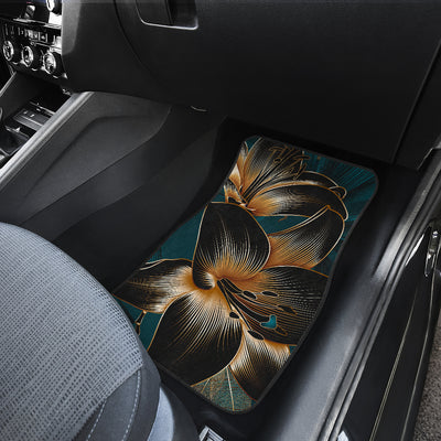 Dark Floral Car Floor Mats
