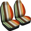 Brown Orange Ethnic Stripes Car Seat Covers