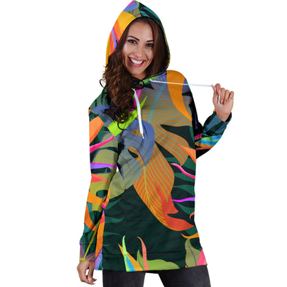 Colorful Plants Womens Hoodie Dress