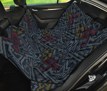 Dark Grey Abstract Car Back Seat Pet Cover