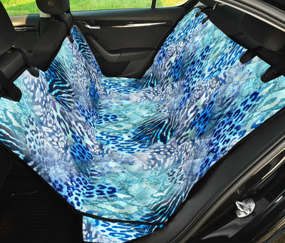 Blue Animal Print Car Back Seat Pet Cover