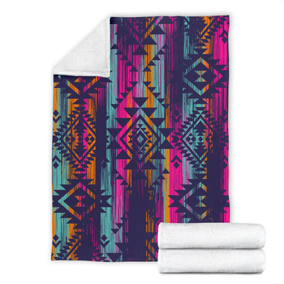 Colorful Boho Aztec Streaks Blanket