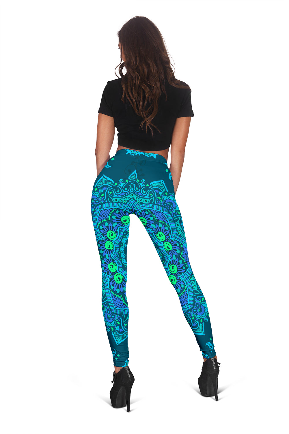 Teal Mandalas Decor Leggings