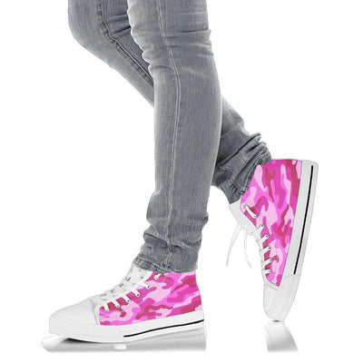 Pink Camouflage High Top Shoes