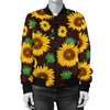 Womens Sunflowers Bomber Jacket