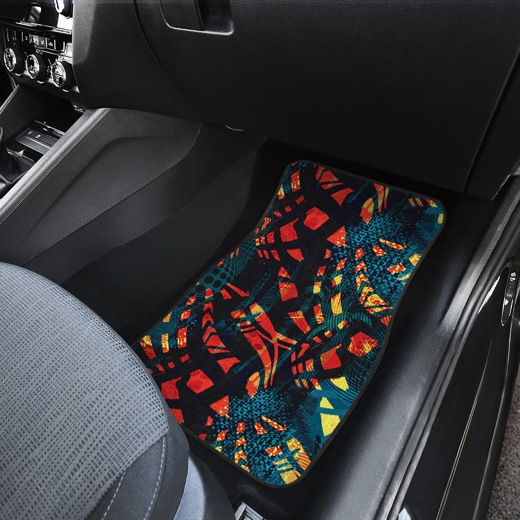 Orange Yellow Abstract Car Floor Mats