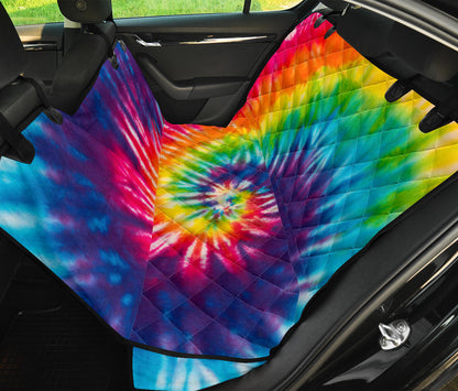 Colorful Tie Dye Print Spiral Car Back Seat Pet Cover