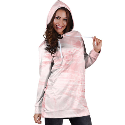 Pink Feathers Womens Hoodie Dress