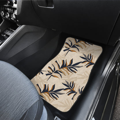 Beige Leaves 2 Car Floor Mats