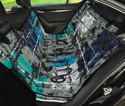 Grey Blue Abstract Car Back Seat Pet Cover