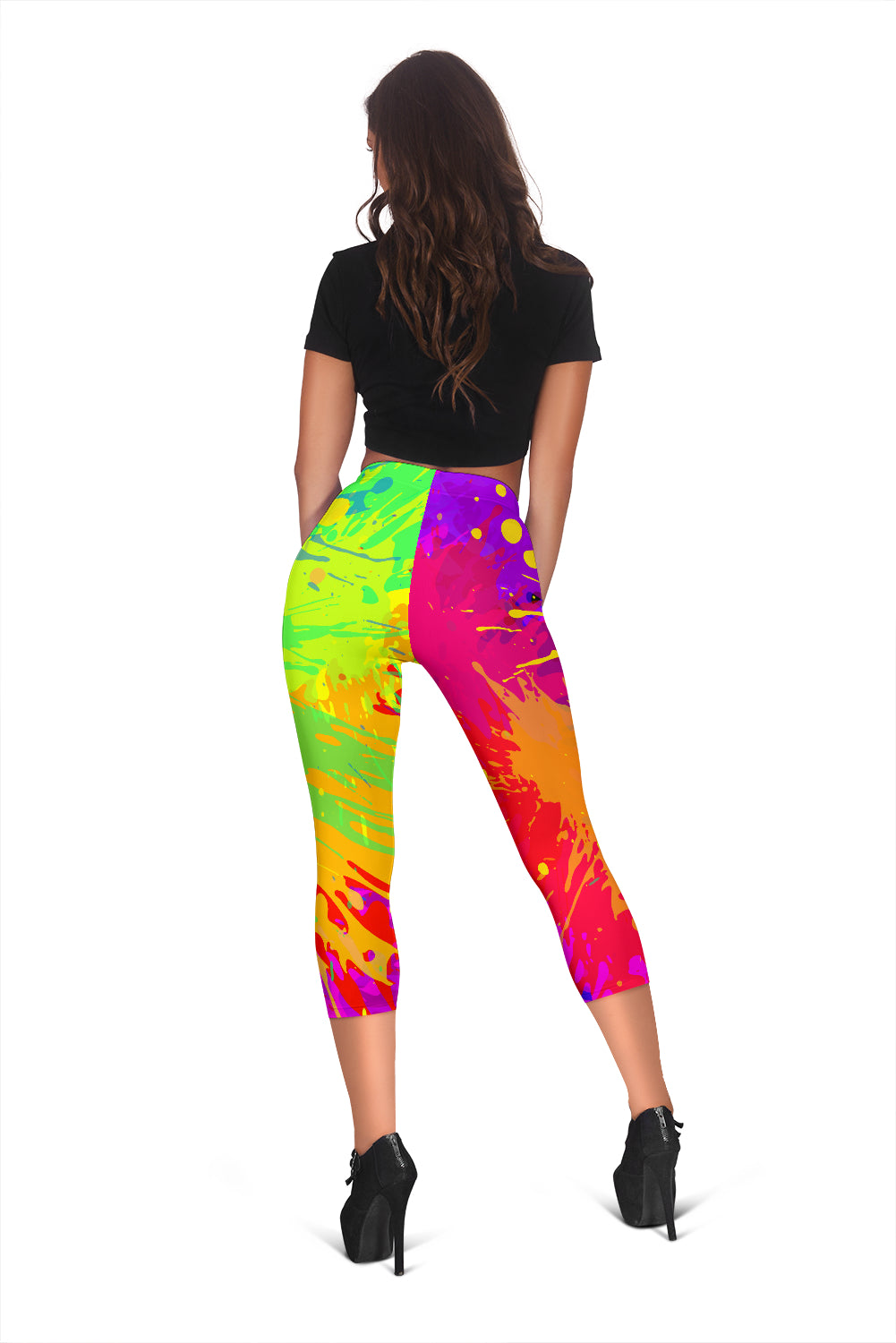 Colorful Paint Capri Leggings
