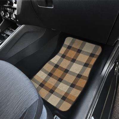 Brown Plaid Car Floor Mats