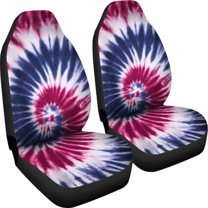 Red, White & Blue Tie Dye Print Car Seat Covers