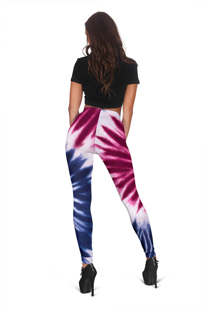 Red, White & Blue Tie Dye Leggings