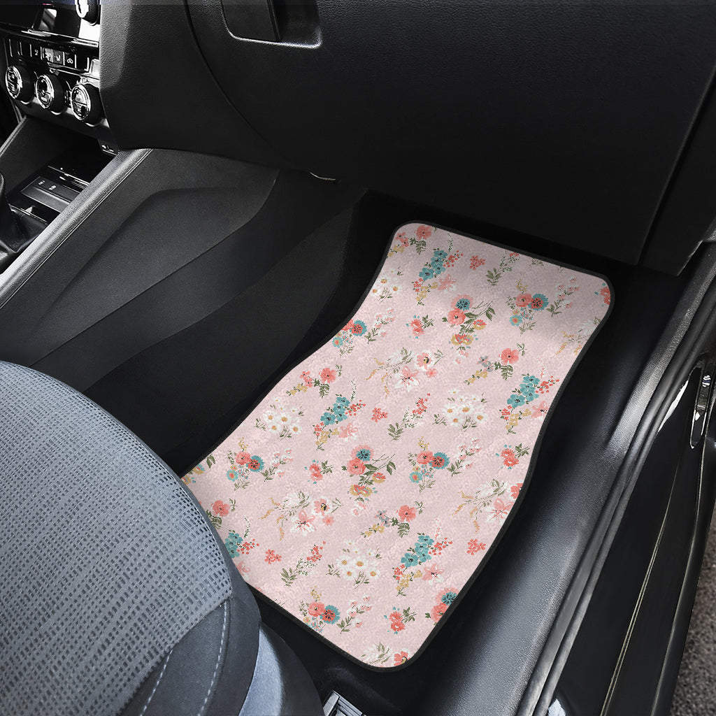 Pink Floral Car Floor Mats