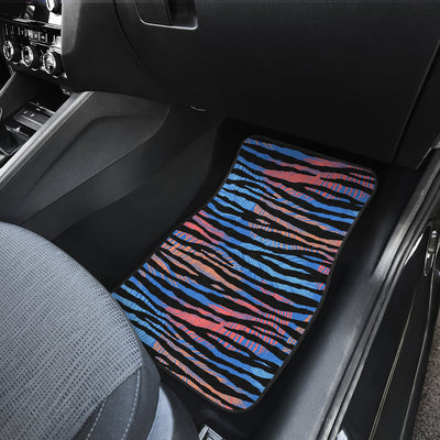 Blue Orange Abstract Stripes Car Floor Mats