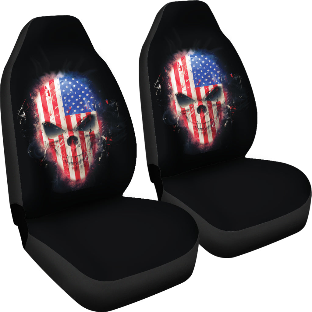 American Flag Skull Car Seat Covers