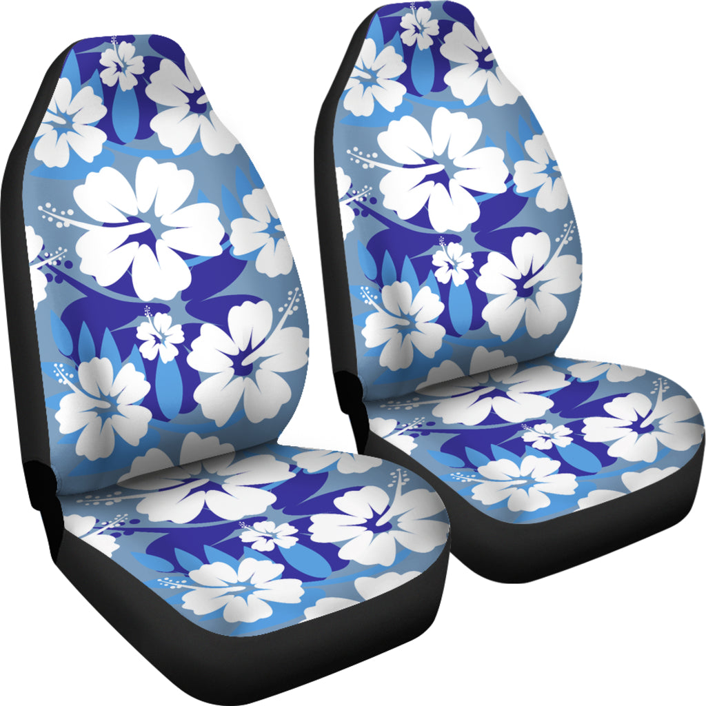 Blue Aloha Flowers Car Seat Covers