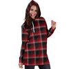 Red Plaid Womens Hoodie Dress