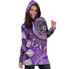 Purple Floral Flowers Womens Hoodie Dress