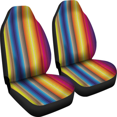 Rainbow Stripes Knit Print Car Seat Covers