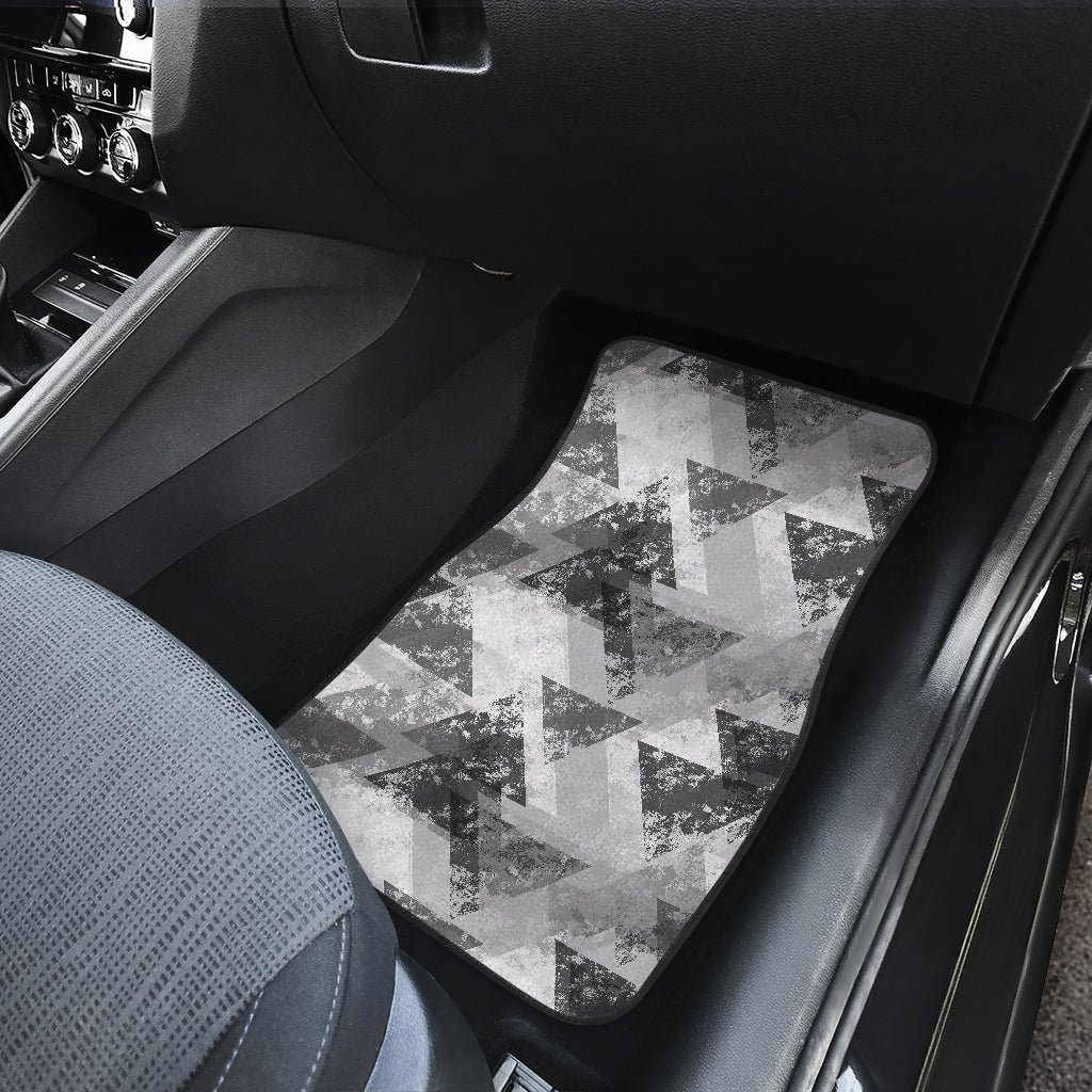 Grey Abstract Triangles Car Floor Mats
