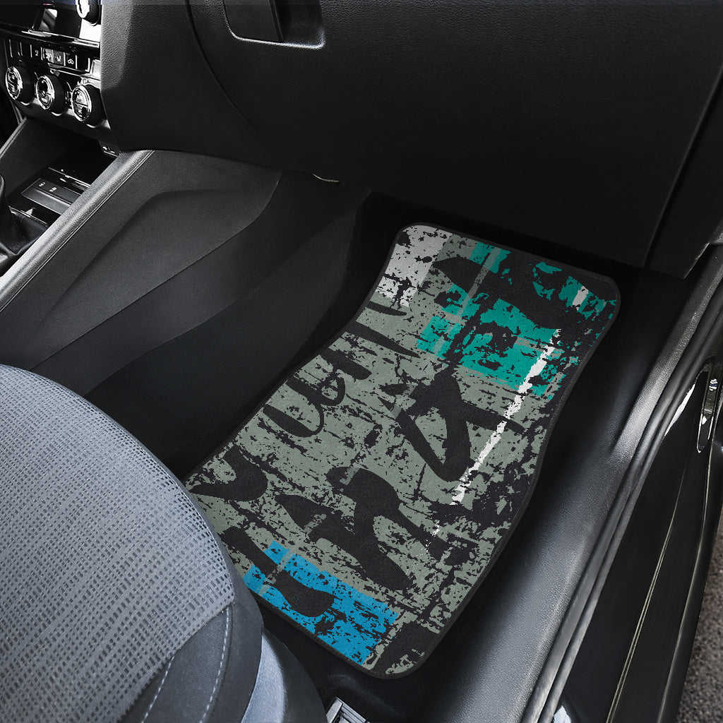 Grey Blue Abstract Car Floor Mats