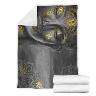 Gold Buddha Face Decor Blanket