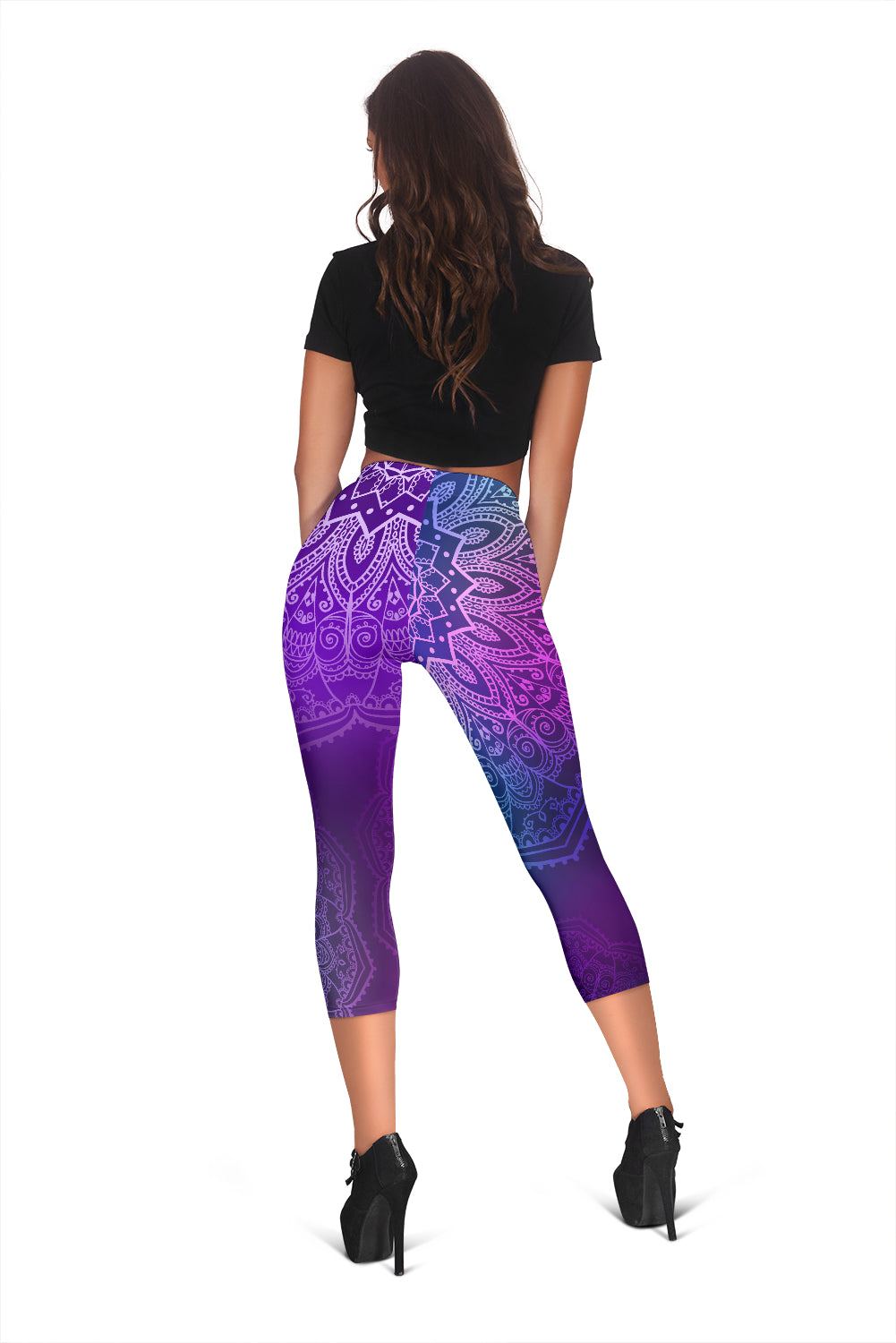 Purple Mandalas Capri Leggings