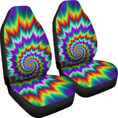 Colorful Psychedelic Spiral Car Seat Covers