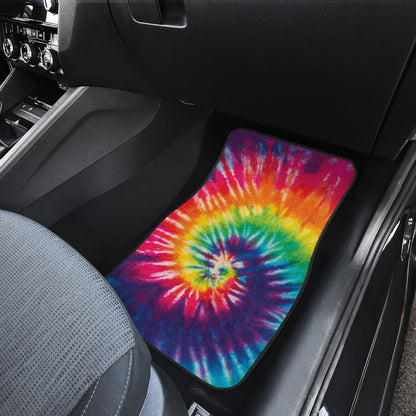Colorful Tie Dye Print Spiral Car Floor Mats