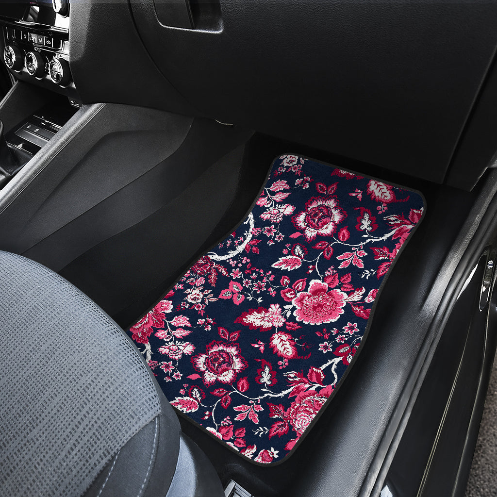 Pink Red Flowers Car Floor Mats