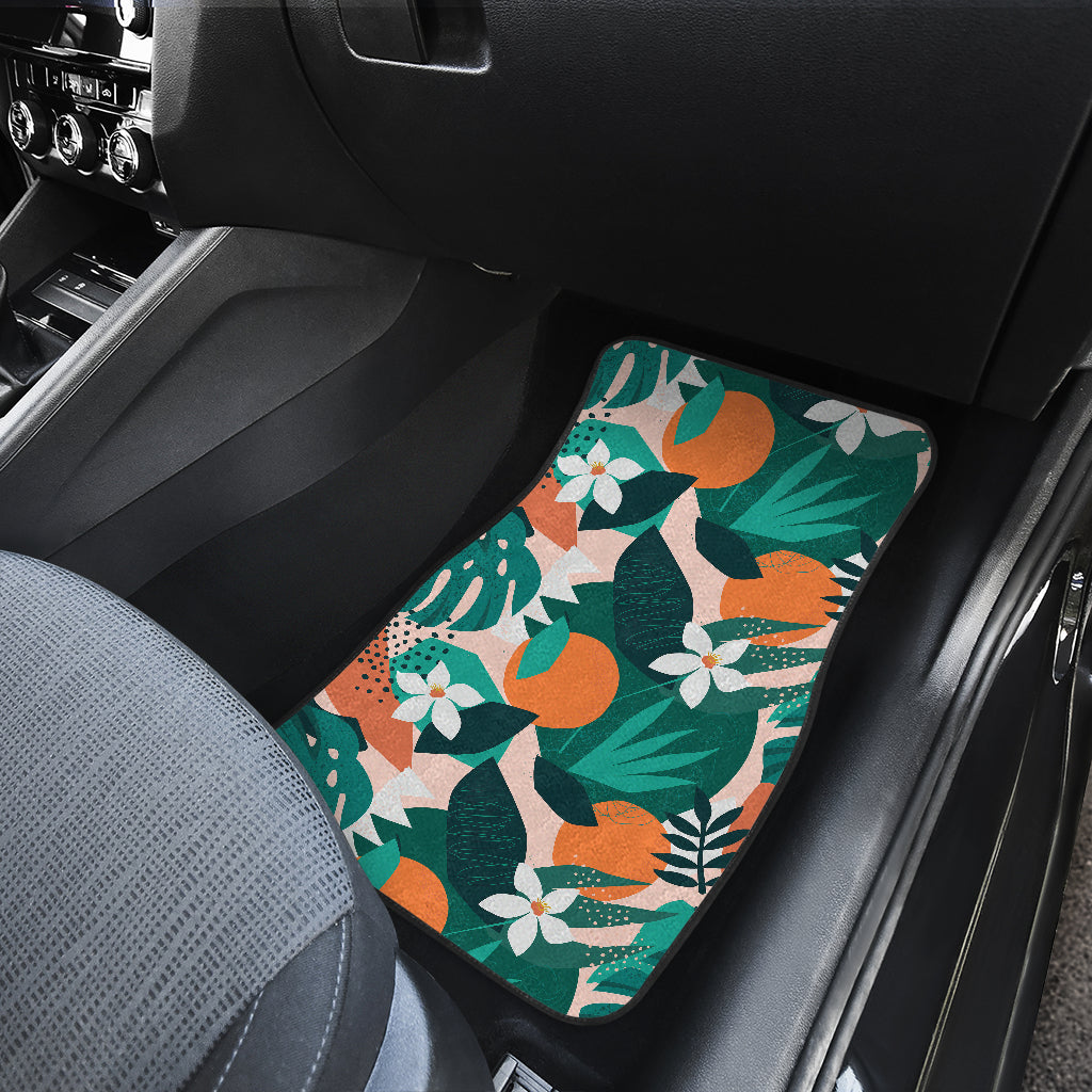 Floral Oranges Car Floor Mats