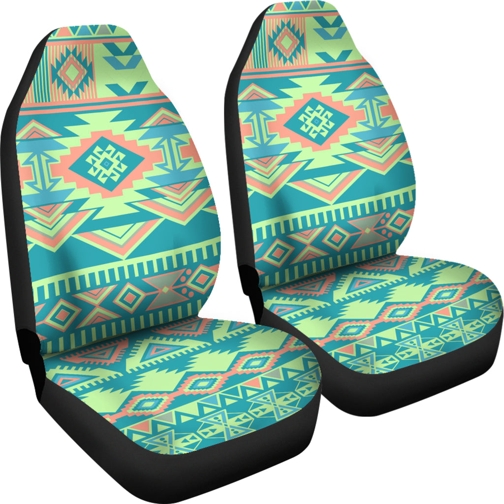 Light Green Aztec Car Seat Covers
