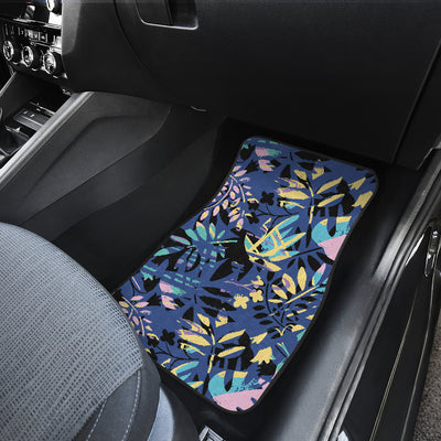 Blue Yellow Leaves Car Floor Mats